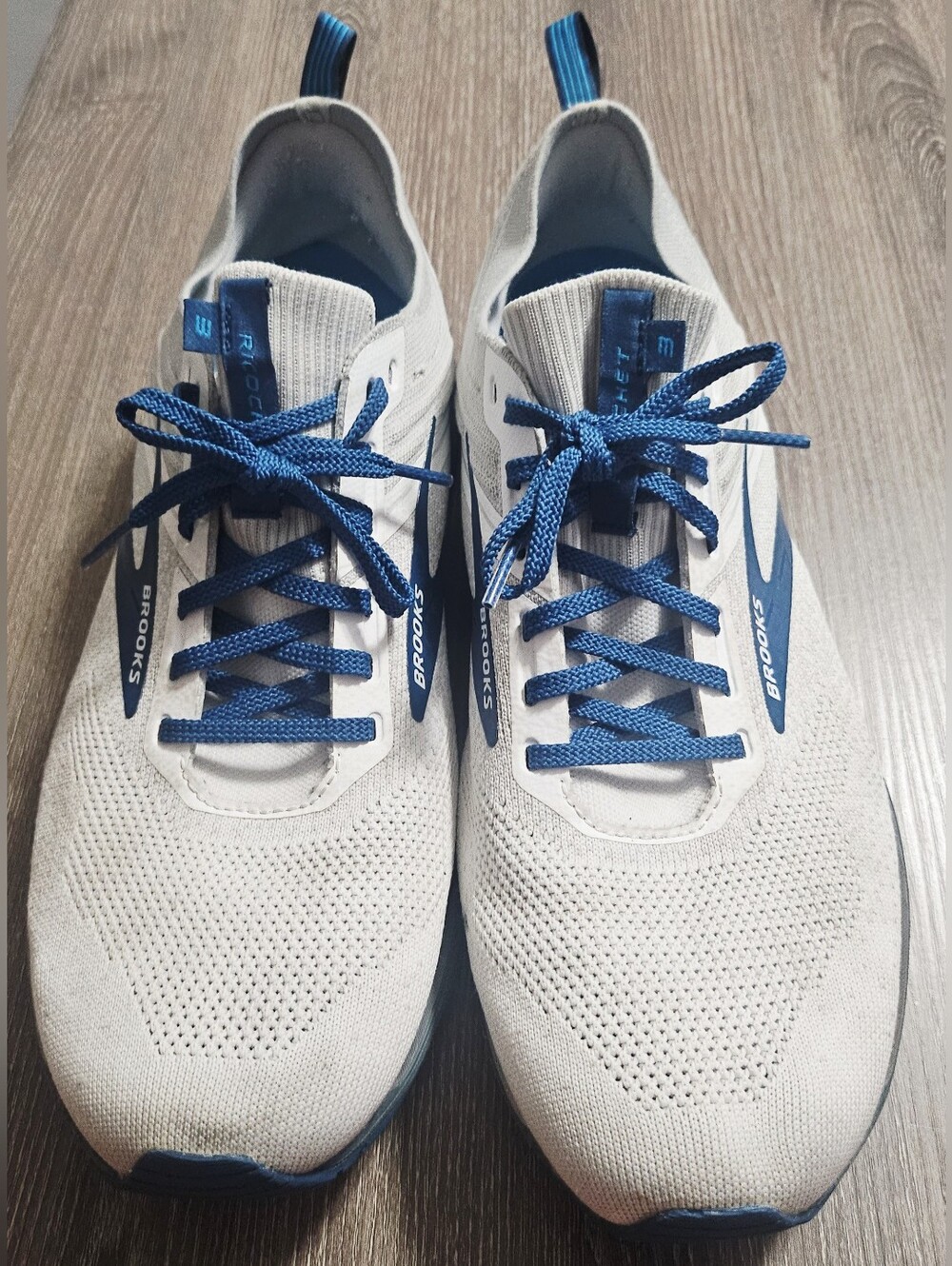 Men's Brooks Ricochet 3 Running Shoes Gray/Blue Size 13